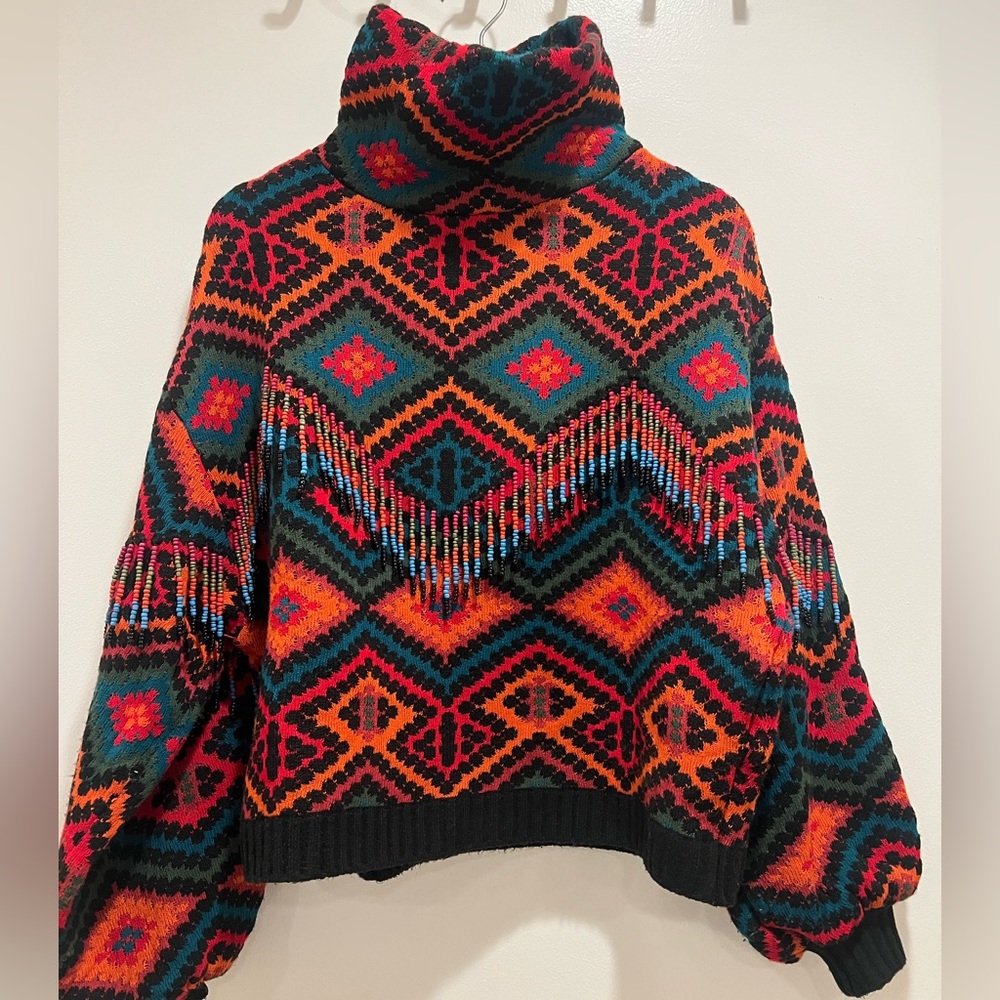 Farm Rio Rauti Beaded Sweater Size Large